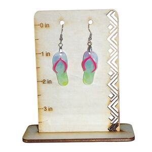 Pastel Breeze Flip Flop Acrylic Drop Earrings